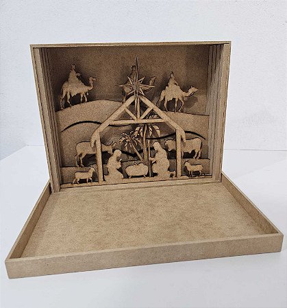 Caixa Presépio em MDF 21,5x26x6,5cm