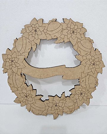 Guirlanda Floral de Natal 38x38x0,5cm