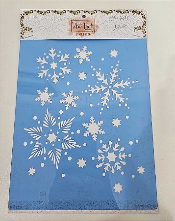 Stencil Flocos de Neve 18x23cm