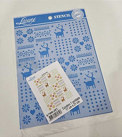 Stencil Estampa de Natal 17x21cm