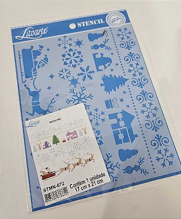 Stencil Estampa Natal 17x21cm