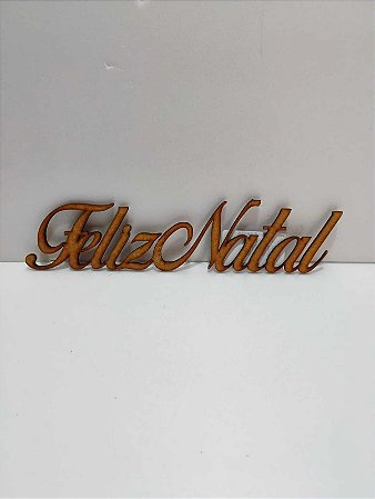 Palavra Feliz Natal Itálico 20X5X0,3cm