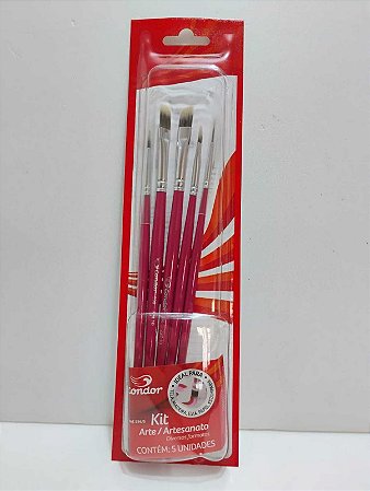 Kit Pincéis Artistícos 5 peças