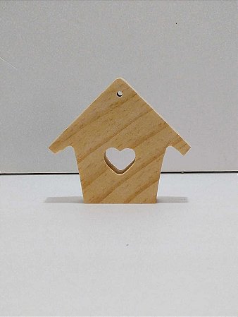 Pingente Casinha Coração com Furo 7x8x2cm