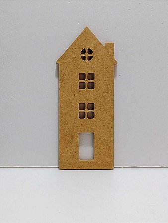 Placa Casinha Duas Janelas e Vitro 15,5x7x0,6cm