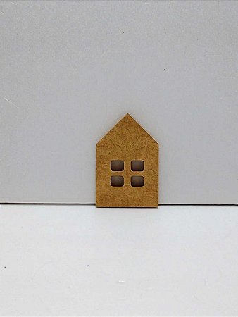 Placa Casinha Mini 4 Janelas 4,6x7x0,6cm
