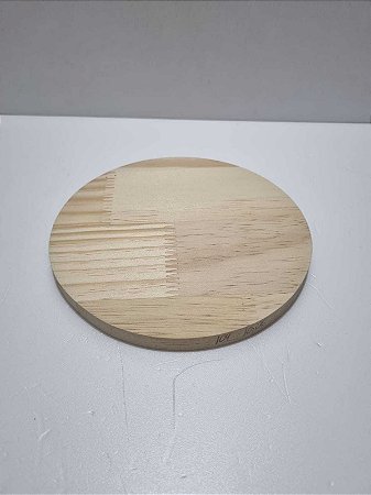 Tábua de Pinus Redonda Lisa 16x16x1,2cm
