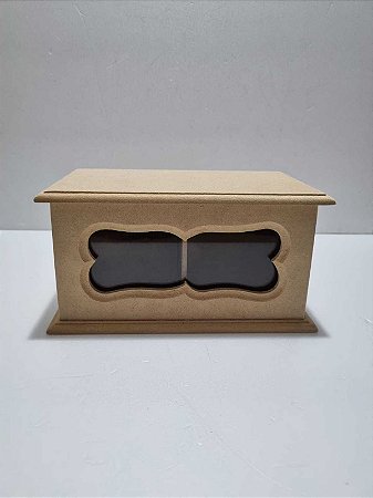 Caixa de chá 2 Lugares com Vidro 18x9,5x11cm