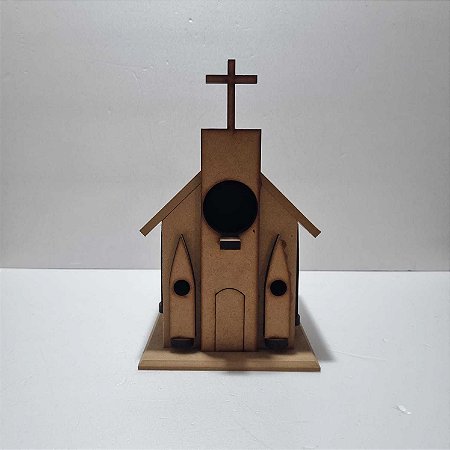 Casa de Passarinho Igreja 17,5x22x13,5cm