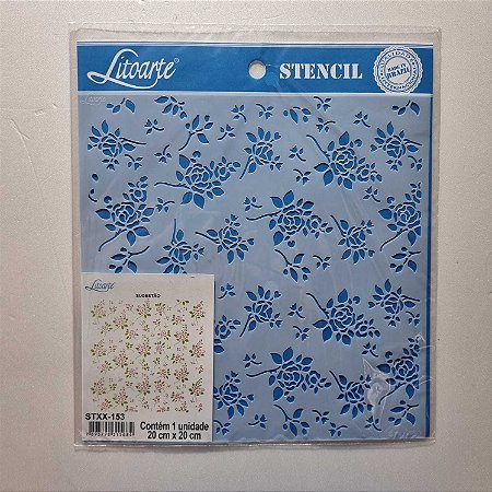 Stencil STXX-153 Estampa de Rosas 20x20cm