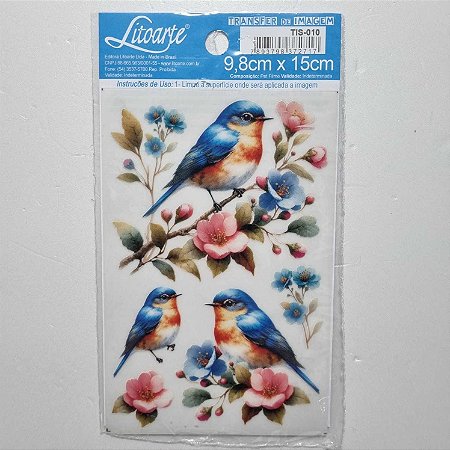 Transfer Pequeno Pássaros TIS-010 9,8x15cm