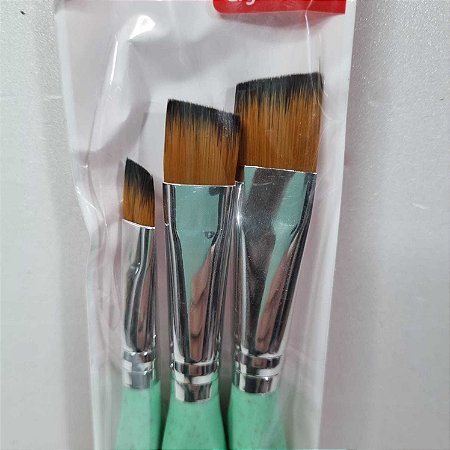 Kit Pincel Ergonômico - Chanfrado 3 Un.
