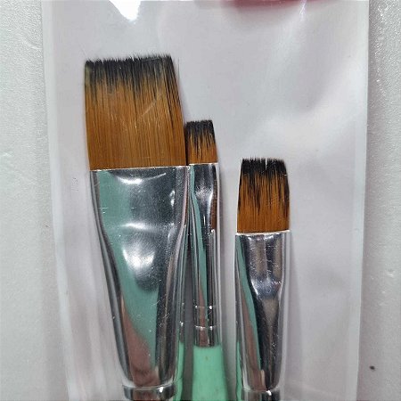 Kit Pincel Ergonômico - Pincel Chato 3 Un.