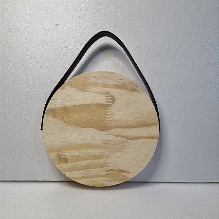 Círculo Pinus 15cm com alça em couro