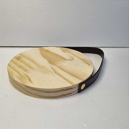 Círculo Pinus 15cm com alça em couro
