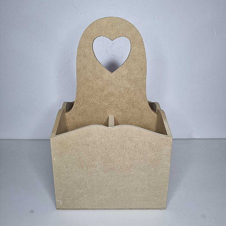 PORTA TALHERES 4 LUGARES CORAÇÃO 17X29X17CM