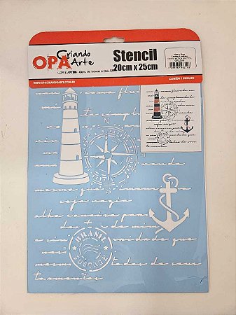 Stencil Carta Antiga Naútica-20x25cm OPA 3168