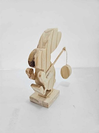 Coelho com vara de pesca- 14x11cm