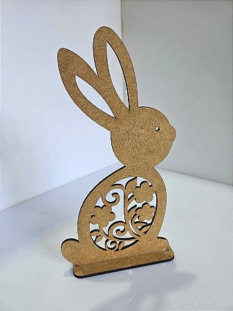 Coelho com arabesco MDF 21cm