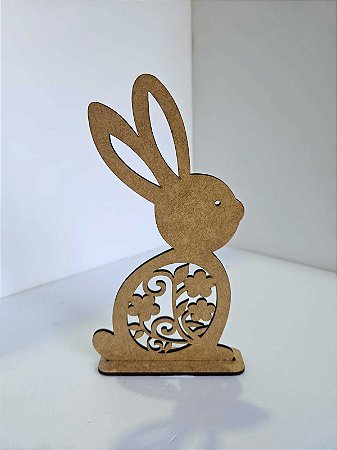 Coelho com arabesco MDF 18cm