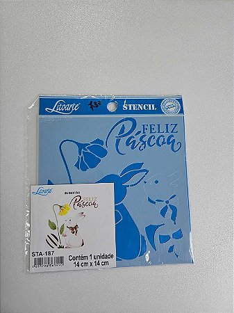 Stencil Feliz Páscoa- Litoarte STA-187