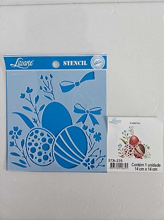 Stencil Ovos Litoarte STA 235- 14x14xm