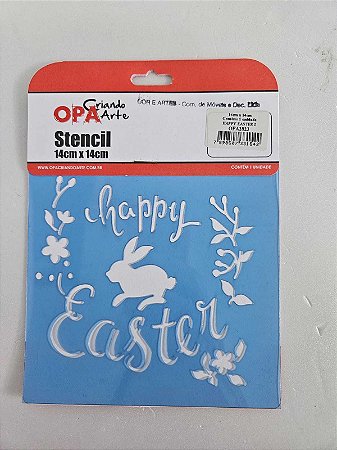 STENCIL-  HAPPY EASTER I- OPA 2823- 14X14CM