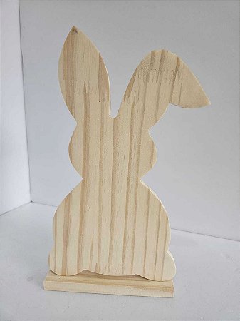Coelho Orelha Dobrada em pinus- 25x14cm
