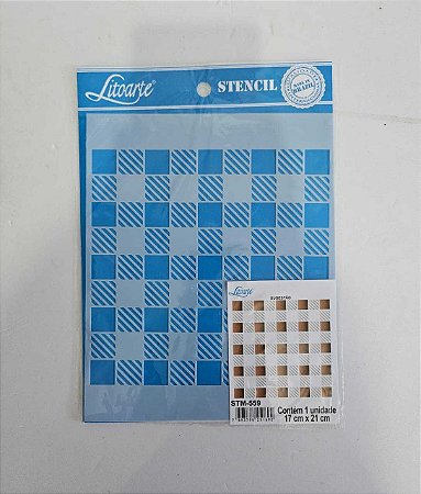 Stencil Xadrez- STM 559- 17x21cm