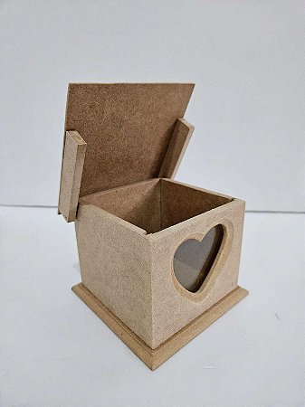 Caixa de chá 1 lugar- Coração- 11x11x10cm
