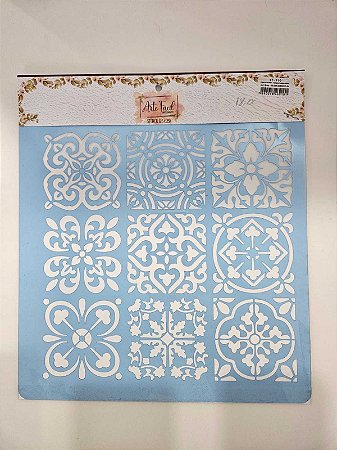Stencil Azulejo Português- Arte fácil ST910- 25x25cm