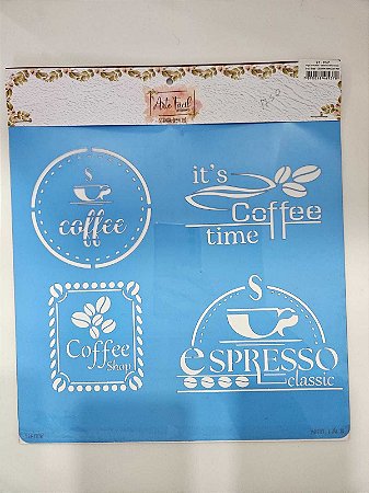 Stencil Rotulos de Café- Arte fácill ST937- 25x25cm
