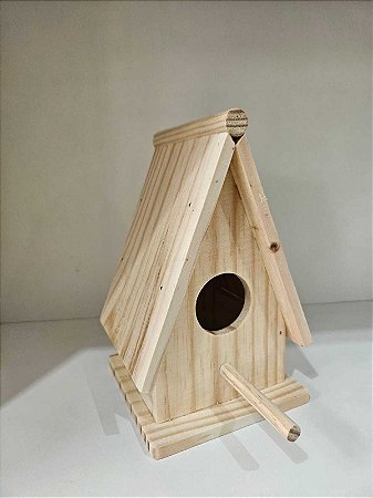 Casa de passarinho cabana de pinus- 21x13x13cm