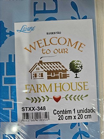 Stencil Welcome Farmhouse- STXX 348- 20x20cm