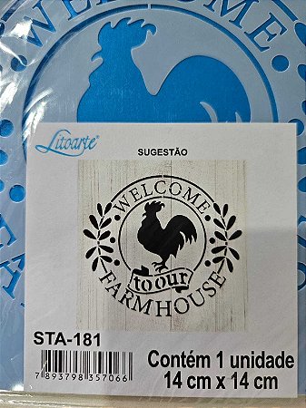 Stencil Galo- STA 181- 14x14cm