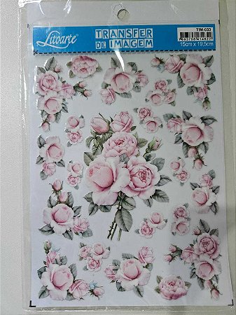 Adesivo transfer de Imagem- Rosas- 15x19,5cm