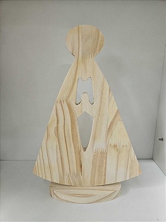 Nossa Senhora Aparecida em pinus- 32x22x5cm
