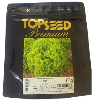 Sementes De Alface Crespa Cida Peletizada Topseed Premium
