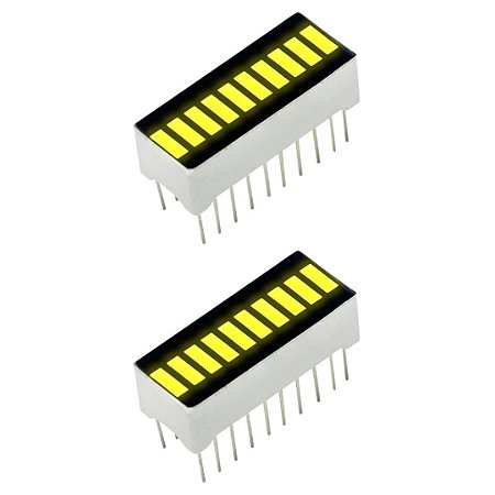 Indicador de Nível LED Amarelo 10 Segmentos, Conector 20 Pinos – 334537-6A078N