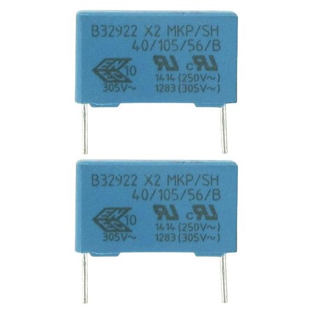 Capacitor Filme Metalizado 0.1µF 305V ±10% B32922A2104K289 Axial