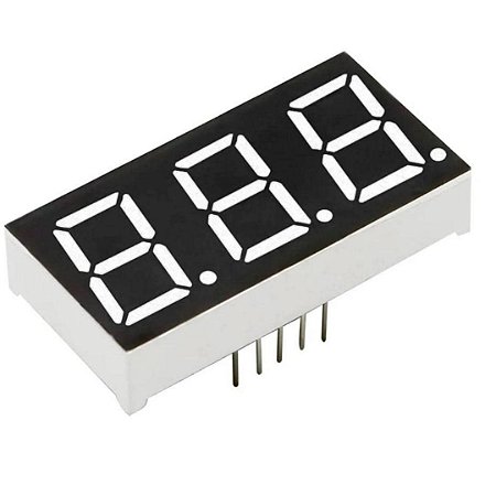 Display LED 7 Segmentos 3 Dígitos Branco 5631AW Terminal 5mm Catodo Comum
