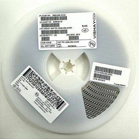 Diodo TVS 28V 1000W SMBJ28A-E3/52 SMD Rolo 750 Peças SMA (MG)