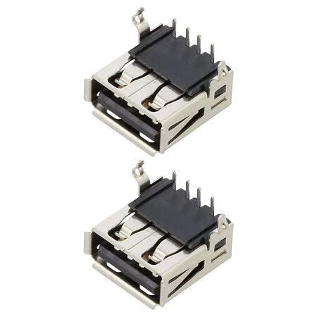 Amphenol UE27-AC54-100 Conector USB-A 2.0 Fêmea 4 Pinos 90 Graus