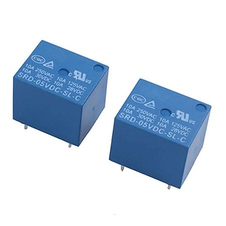 Relé de Potência 5VDC 10A 5 Terminais SRD-05VDC-SL-C Songle Azul