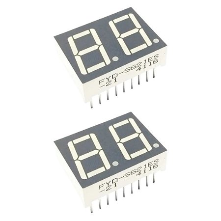 FYD-5621ES-21 Display LED 2 Dígitos 7 Segmentos Vermelho Cátodo Comum