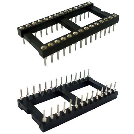 Soquete CI 28 Pinos Torneado Modelo CPT-28 PTH (Wide)