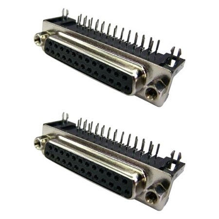 Conector DB-25 Fêmea 90° para Montagem em PCB