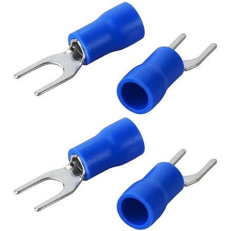 Terminal Garfo M5 Azul Pré-Isolado SV2-4 para Fios 2.5mm
