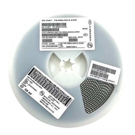 Diodo TVS DO-214AC SMAJ54CA-E3/61 54V 400W SMD - Rolo 1.800 Peças