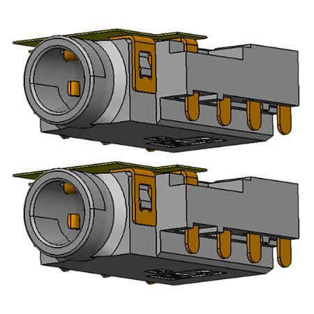 Jack 3,5mm Fêmea Horizontal 4 Polos para Placa - 2SJ3095-162111F